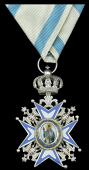 Serbia, Kingdom, Order of St. Sava, 3rd type, Knight’s breast badge, 66mm including crown suspension x 42mm,...