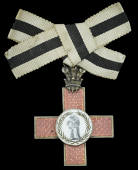 Order of the League of Mercy, lady’s shoulder badge, silver-gilt and enamel, on lady’s bow riband, very fine	...