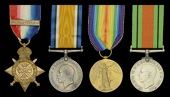 Four: Warrant Officer Class II T. Higgins, Oxfordshire and Buckinghamshire Light Infantry

1914 Star, with later...