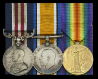 A Great War ‘Western Front’ M.M. group of three awarded to Corporal P. G. Pill, Royal Welsh...
