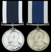 Royal Navy L.S. & G.C., E.VII.R. (2), (J. H. Coombs, E.R.A. 1Cl., H.M.S. Thames.; 177685 George Gibson, Ch. Armr.,...