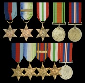 Five: Marine F. J. Norris, Royal Marines, who was wounded in service on 29 July 1944
1939-45 Star; Atlantic Star, 1...
