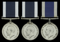 Royal Navy L.S. & G.C., G.V.R., 3rd issue, coinage head (3), (J.112583 F. Hissey. Sl. Mte. H.M.S. Courageous.;...