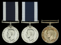 Royal Navy L.S. & G.C., G.VI.R., 1st issue (3), (J.114770. R. A. Salmon. L.S. H.M.S. Assegai.; M.39969 E. G. D....
