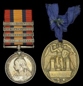 Pair: Lieutenant R. S. G. Higgins, 3rd (Militia) Battalion, Oxfordshire Light Infantry, who later became a tea...