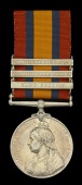 Queen’s South Africa 1899-1902, 3 clasps, Cape Colony, Orange Free State, South Africa 1902, clasp block loose on...