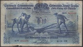 Currency Commission, Provincial Bank, £10, 6 May 1929, serial number 01PT 005305, Brennan and Robertson signatures,...
