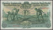 Currency Commission, Ulster Bank, £1, 17 June 1935, serial number 08UA 007841, Brennan and Patton signatures, a...