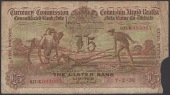 Currency Commission, Ulster Bank, £5, 7 February 1939, serial number 02UK 003067, Brennan and Lester signatures,...