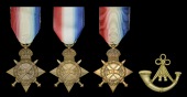 1914-15 Star (3) (Capt. P. D. Doyne. Oxf & Bucks. L.I.; Lieut. F. A. Durno-Steele Oxf. & Bucks. L.I.; 2. Lieut. A....