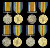 Pair: Private A. J. Austin, Oxfordshire and Buckinghamshire Light Infantry
British War and Victory Medals (24042...