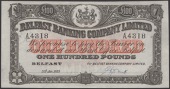 Belfast Banking Company Limited, £100, 3 January 1923, serial number A.4318, manuscript Smyth signature, about...