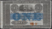 Ulster Bank Limited, £1, 1 March 1912, serial number N/N 99261, Russell signature, rust stains at low right and a...