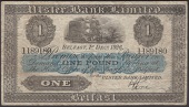Ulster Bank Limited, £1, 1 December 1926, serial number 1189180, Gore signature, original paper, an attractive good...