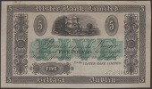 Ulster Bank Limited, proof £5, ND (c.1919), no signatures or serial numbers, perforated SPECIMEN, toned and with...