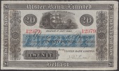 Ulster Bank Limited, £20, 1 January 1943, serial number 12979, manuscript Williams signature, an original and...