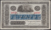 Ulster Bank Limited, £20, 1 April 1943, serial number 19757, manuscript Niblock signature, a few edge nicks,...