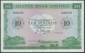 Ulster Bank Limited, £10, 4 October 1966, serial number 039558, Leitch signature, original about extremely...