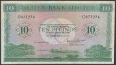 Ulster Bank Limited, £10, 15 February 1971, serial number C077274, Brain signature, original paper, very fine and a...