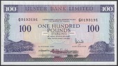 Ulster Bank Limited, £100, 1 December 1990, serial number G0193191, Went signature, about uncirculated, original...