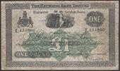 The National Bank Limited, £1, 1 August 1924, serial number L434900, Brown signature, very minor graffiti and one...