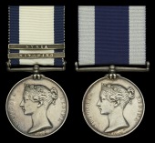 Pair: Captain’s Coxswain George Stevens, Royal Navy

Naval General Service 1793-1840, 2 clasps, Navarino, Syria...