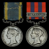 Pair: Engineer Robert McKenzie, Indian Marine

Punjab 1848-49, no clasp (1st Class Engr. R. McKenzie, Ind. Flot.);...