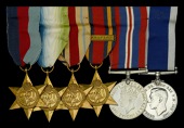 Six: Leading Stoker C. C. Veitch, R.N., attached Royal Australian Navy

1939-45 Star; Atlantic Star; Africa Star;...
