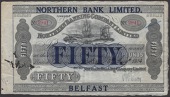Northern Bank Limited, £50, 5 August 1914, serial number 2941, Knox signature, blue-black overprint on preceding...