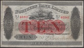 Northern Bank Limited, £10, 1 May 1936, serial number N-I/C 05341, Robinson signature, pinholes and minor graffiti,...