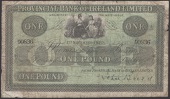 Provincial Bank of Ireland Ltd, £1, 1 November 1920, serial number 90836, manuscript signature, very good, but the...
