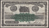 Provincial Bank of Ireland Ltd, £1, 1 August 1930, serial number N/A 091048, Robertson signature, one pinhole,...