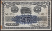 Provincial Bank of Ireland Ltd, £5, 6 May 1929, serial number N000342, Roberston signature, several pinholes, a few...