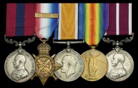 A fine and rare Great War ‘Ledeghem, October 1918’ operations D.C.M. group of five awarded to Sergeant C. Hayes,...