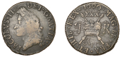 James II (1685-1691), Gunmoney coinage, Halfcrown, 1690 Apr:, small size, 9.32g/12h (Withers 2/2; S 6580A). Even...