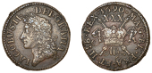 James II (1685-1691), Gunmoney coinage, Halfcrown, 1690 May., small size, Dublin, 10.34g/12h (Withers 12/52; S...