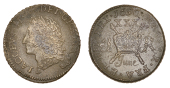 James II (1685-1691), Gunmoney coinage, Halfcrown, 1690 June, Limerick, 11.83g/12h (Withers 5/7; S 6580D). About...