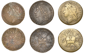 James II (1685-1691), Gunmoney coinage, Shillings (3), all 1689 Aug., stop after gratia, 6.25g/12h (Withers 7/6; S...