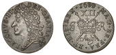 James II (1685-1691), Gunmoney coinage, Shilling, 1689 Augt:, twisted sceptre shafts, 6.00g/12h (Withers 16/15; S...