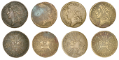 James II (1685-1691), Gunmoney coinage, Shillings (4), all 1689 Sepr:, straight p, 5.71g/12h, 5.62g/12h (both...