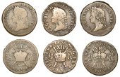 James II (1685-1691), Gunmoney coinage, Shillings (3), all 1690 May, Dublin, small mark of value (2), 5.07g/12h...