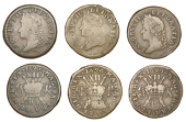 James II (1685-1691), Gunmoney coinage, Shillings (3), 1690 May (2), Dublin, small mark of value, 4.02g/12h (Withers...