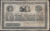 Provincial Bank of Ireland Ltd, £1, 1 December 1899, serial number A/Z 25147, manuscript signature, split and...