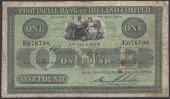 Provincial Bank of Ireland Ltd, £1, 1 July 1924, serial number E076708, printed Hume Robertson signature, very good...