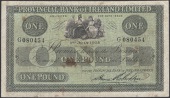 Provincial Bank of Ireland Ltd, £1, 1 July 1925, serial number G080454, printed Hume Robertson signature, fine,...