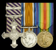 A fine and scarce 1918 Great War Sopwith Camel fighter ace’s D.F.C. and Second Award Bar group of three awarded to...