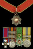 A fine Boer War D.S.O. group of five awarded to Major C. Leigh, King’s Own Scottish Borderers and Egyptian Army,...