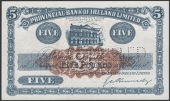Provincial Bank of Ireland Ltd, proof £5, 5 October 1943, no serial number, Kennedy signature, CANCELLED...