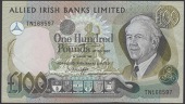 Allied Irish Banks Limited, £100, 1 January 1982, serial number TN168597, O’Keiffe signature, original extremely...