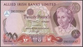 Allied Irish Banks Limited, £20, 1 December 1984, serial number SN1000647, O’Keiffe signature, uncirculated and a...